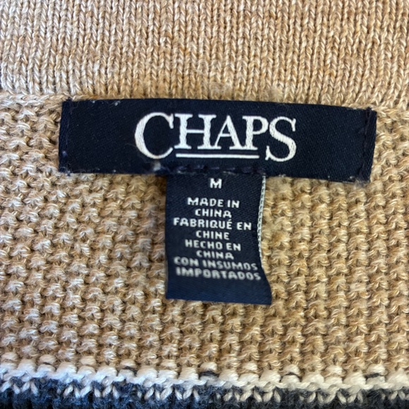 Vintage 1970's Boho Aztec Knit Sweater V Neck Lace Up Size Medium - Picture 3 of 7